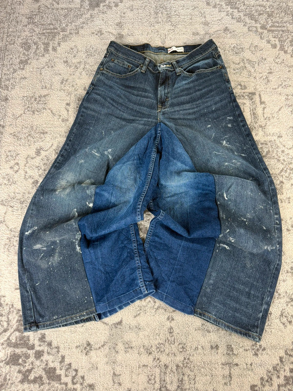 Pantalon baggy jean large Japanese balloon streetwear JNCO y2k vintage hip-hop taille 31US n•308