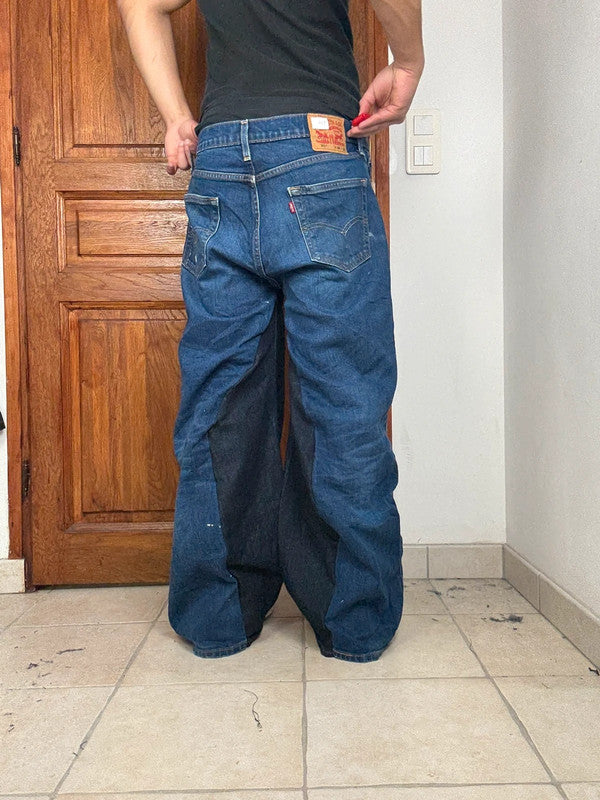 Pantalon baggy jean large Japanese balloon streetwear JNCO y2k vintage hip-hop taille 34US n•309