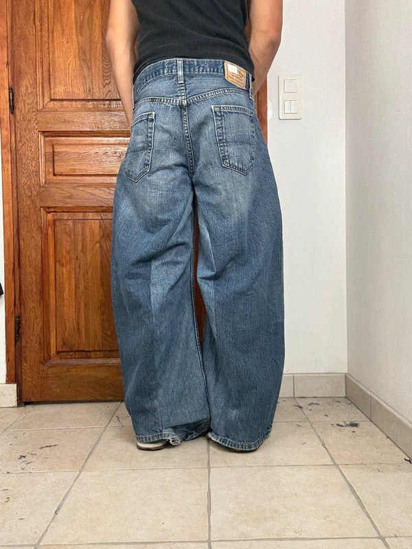 Pantalon baggy jean large Japanese balloon streetwear JNCO y2k vintage hip-hop taille 32US n•310