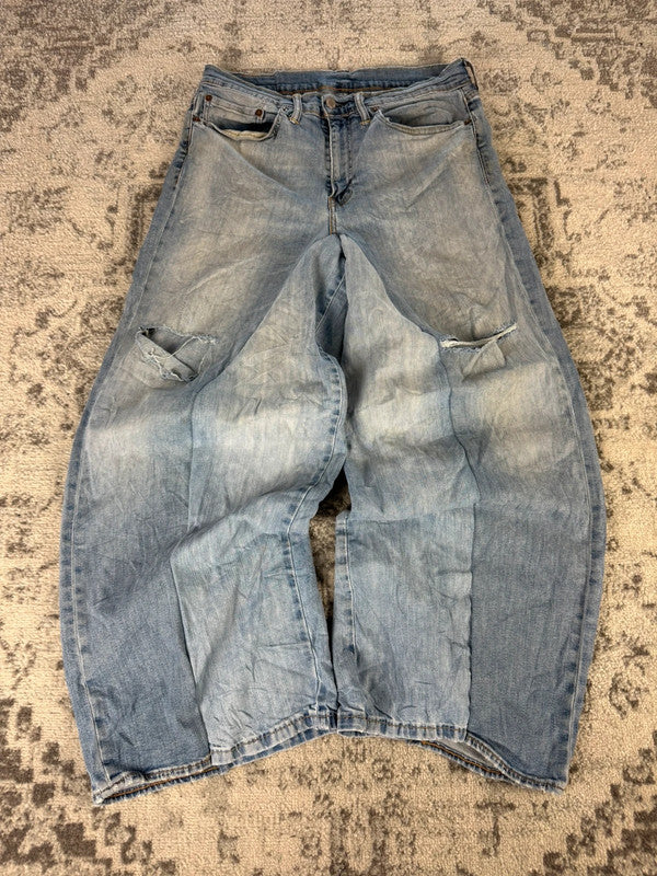 Pantalon baggy jean large Japanese balloon streetwear JNCO y2k vintage hip-hop taille 34US n•312