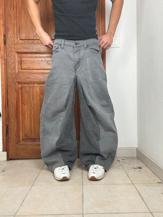Pantalon baggy jean large Japanese balloon streetwear JNCO y2k vintage hip-hop taille 33US n•315