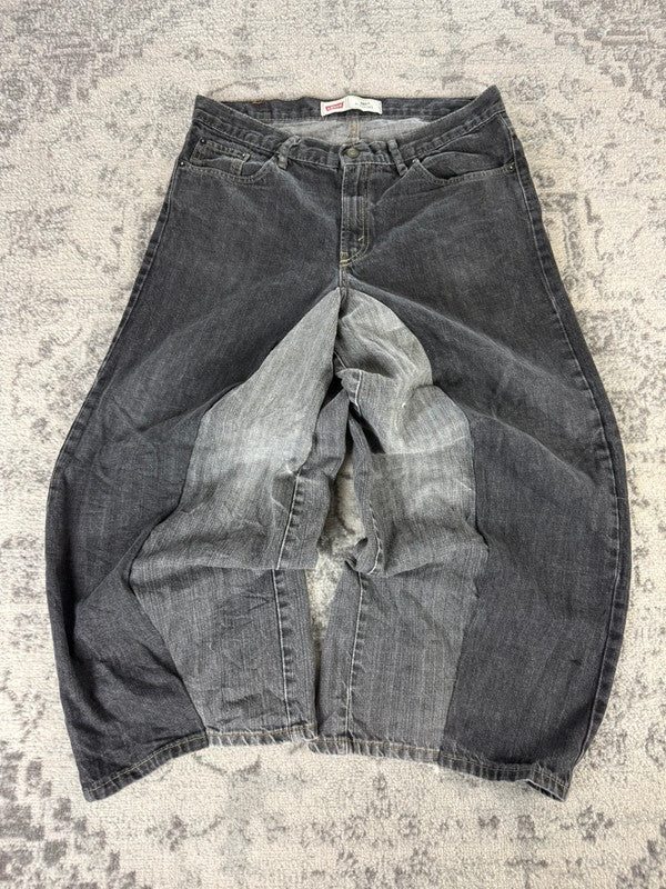 Pantalon baggy jean large Japanese balloon streetwear JNCO y2k vintage hip-hop taille 33US n•316