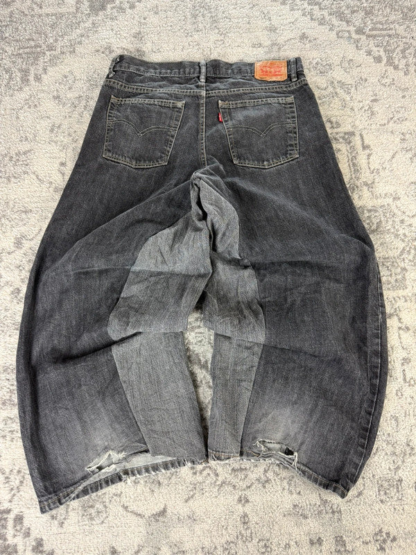 Pantalon baggy jean large Japanese balloon streetwear JNCO y2k vintage hip-hop taille 33US n•316