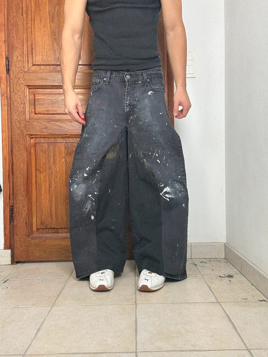 Pantalon baggy jean large Japanese balloon streetwear JNCO y2k vintage hip-hop taille 33US n•317