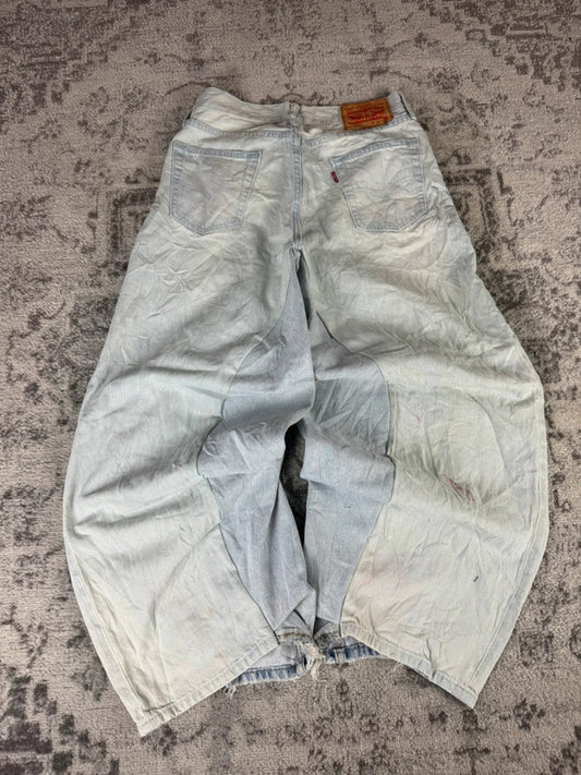 Pantalon baggy jean large Japanese balloon streetwear JNCO y2k vintage hip-hop taille XS n•318