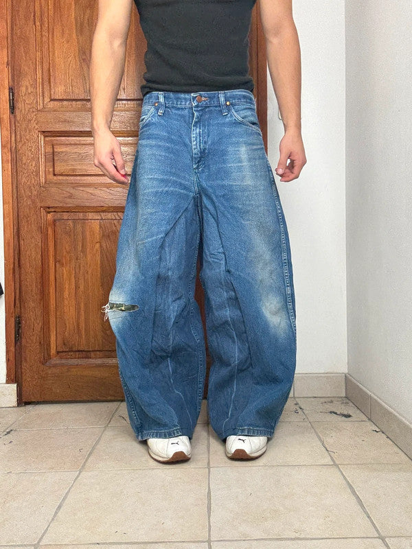 Pantalon baggy jean large Japanese balloon streetwear JNCO y2k vintage hip-hop taille 33US n•322