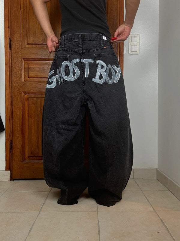 Pantalon baggy jean large Japanese balloon streetwear JNCO y2k vintage hip-hop taille 38US n•191