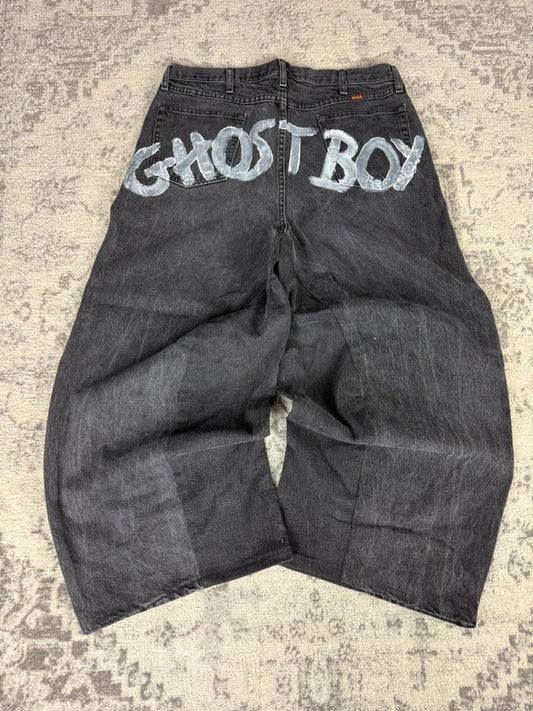 Pantalon baggy jean large Japanese balloon streetwear JNCO y2k vintage hip-hop taille 38US n•191