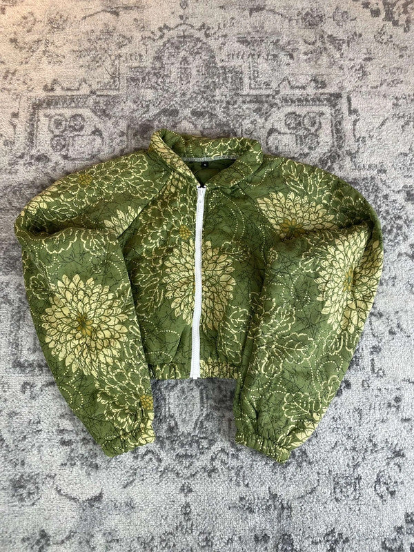 Veste crop-top upcyclé handmade rework style vintage taille M n•369