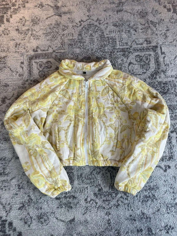 Veste crop-top upcyclé handmade rework style vintage taille L n•365