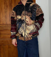 Manteau en tapisserie design unique vintage fait main upcyclé retravaillé tissé taille M n•450
