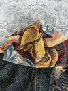 Manteau en tapisserie design unique vintage fait main upcyclé retravaillé tissé taille M n•450