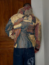 Manteau en tapisserie design unique vintage fait main upcyclé retravaillé tissé taille M n•447