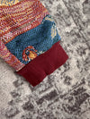 Manteau en tapisserie design unique vintage fait main upcyclé retravaillé tissé taille M n•447