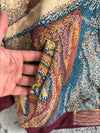 Manteau en tapisserie design unique vintage fait main upcyclé retravaillé tissé taille M n•447