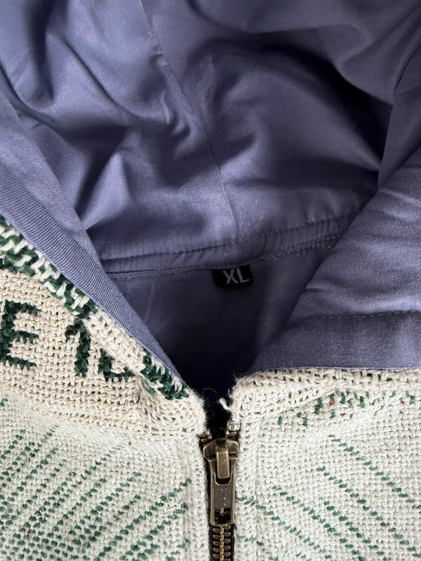 Manteau en tapisserie design unique vintage fait main upcyclé retravaillé tissé taille XL n•441