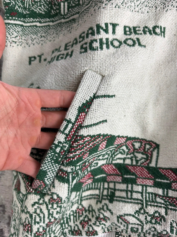 Manteau en tapisserie design unique vintage fait main upcyclé retravaillé tissé taille XL n•441