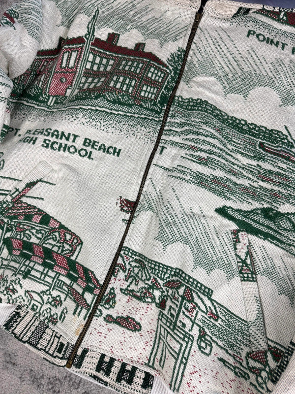 Manteau en tapisserie design unique vintage fait main upcyclé retravaillé tissé taille XL n•441