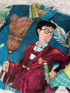 Manteau en tapisserie design unique vintage fait main upcyclé retravaillé tissé taille XL n•440