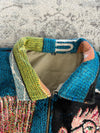 Manteau en tapisserie design unique vintage fait main upcyclé retravaillé tissé taille XL n•440