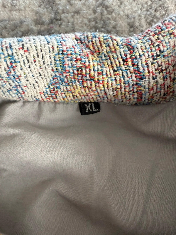 Manteau en tapisserie design unique vintage fait main upcyclé retravaillé tissé taille XL n•439