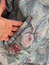 Manteau en tapisserie design unique vintage fait main upcyclé retravaillé tissé taille XL n•439