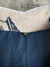 Manteau en tapisserie design unique vintage fait main upcyclé retravaillé tissé taille XL n•438