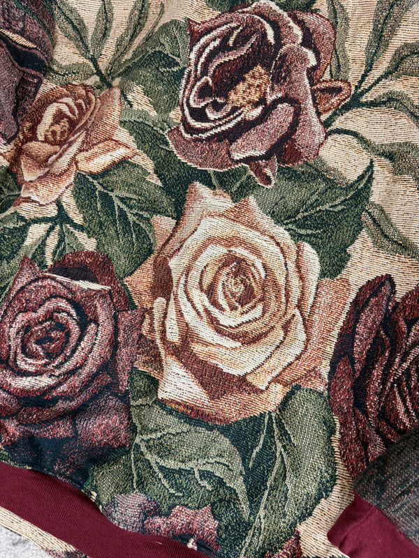 Manteau en tapisserie design unique vintage fait main upcyclé retravaillé tissé taille M n•437