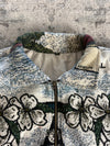Manteau en tapisserie design unique vintage fait main upcyclé retravaillé tissé taille M n•436