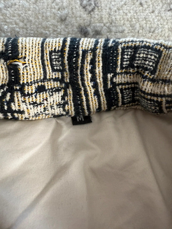 Manteau en tapisserie design unique vintage fait main upcyclé retravaillé tissé taille M n•434