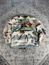 Manteau en tapisserie design unique vintage fait main upcyclé retravaillé tissé taille M n•434
