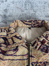 Manteau en tapisserie design unique vintage fait main upcyclé retravaillé tissé taille L n•431