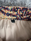 Manteau en tapisserie design unique vintage fait main upcyclé retravaillé tissé taille L n•431