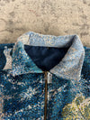 Manteau en tapisserie design unique vintage fait main upcyclé retravaillé tissé taille L n•430