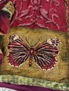 Manteau en tapisserie design unique vintage fait main upcyclé retravaillé tissé taille L n•429