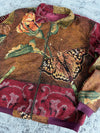 Manteau en tapisserie design unique vintage fait main upcyclé retravaillé tissé taille L n•429