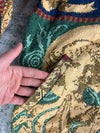 Manteau en tapisserie design unique vintage fait main upcyclé retravaillé tissé taille L n•428