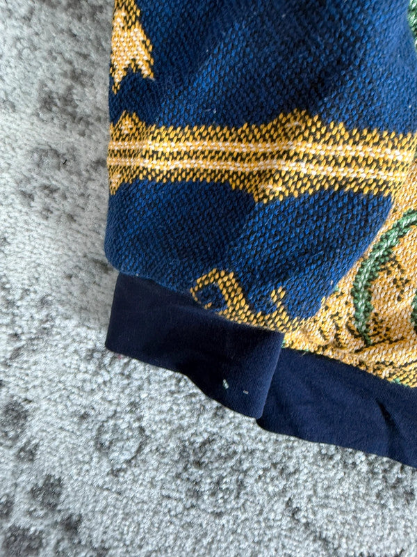 Manteau en tapisserie design unique vintage fait main upcyclé retravaillé tissé taille L n•428