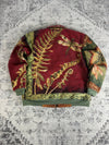 Manteau en tapisserie design unique vintage fait main upcyclé retravaillé tissé taille L n•427