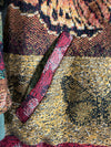 Manteau en tapisserie design unique vintage fait main upcyclé retravaillé tissé taille L n•427