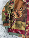Manteau en tapisserie design unique vintage fait main upcyclé retravaillé tissé taille L n•427