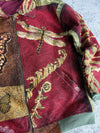 Manteau en tapisserie design unique vintage fait main upcyclé retravaillé tissé taille L n•427
