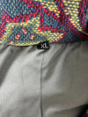 Manteau en tapisserie design unique vintage fait main upcyclé retravaillé tissé taille XL n•426