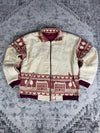 Manteau en tapisserie design unique vintage fait main upcyclé retravaillé tissé taille M n•424
