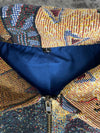 Manteau en tapisserie design unique vintage fait main upcyclé retravaillé tissé taille L n•423