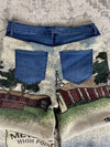Ensemble en tapisserie design unique vintage fait main upcyclé retravaillé tissé taille XL n•422