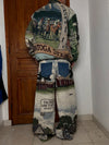 Ensemble en tapisserie design unique vintage fait main upcyclé retravaillé tissé taille XL n•422