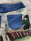 Ensemble en tapisserie design unique vintage fait main upcyclé retravaillé tissé taille XL n•422