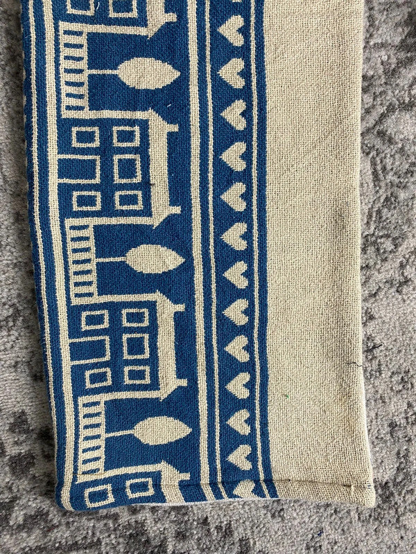 Pantalon baggy en tapisserie design unique vintage fait main upcyclé retravaillé taille 34US n•413