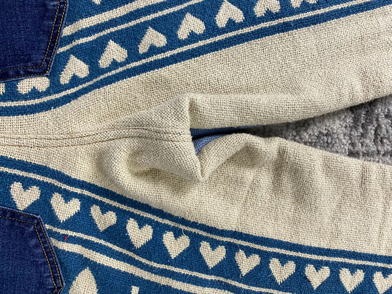 Pantalon baggy en tapisserie design unique vintage fait main upcyclé retravaillé taille 34US n•413